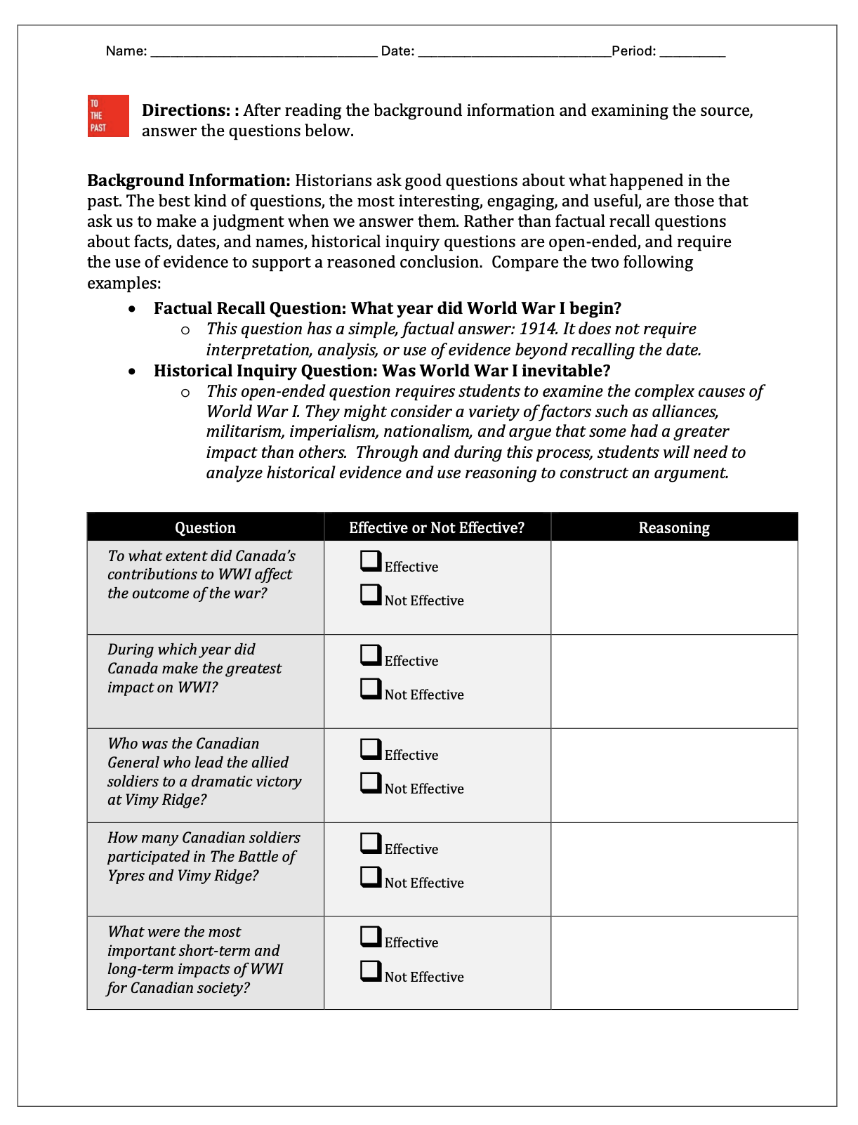 Questioning: Inquiry or Factual Recall?