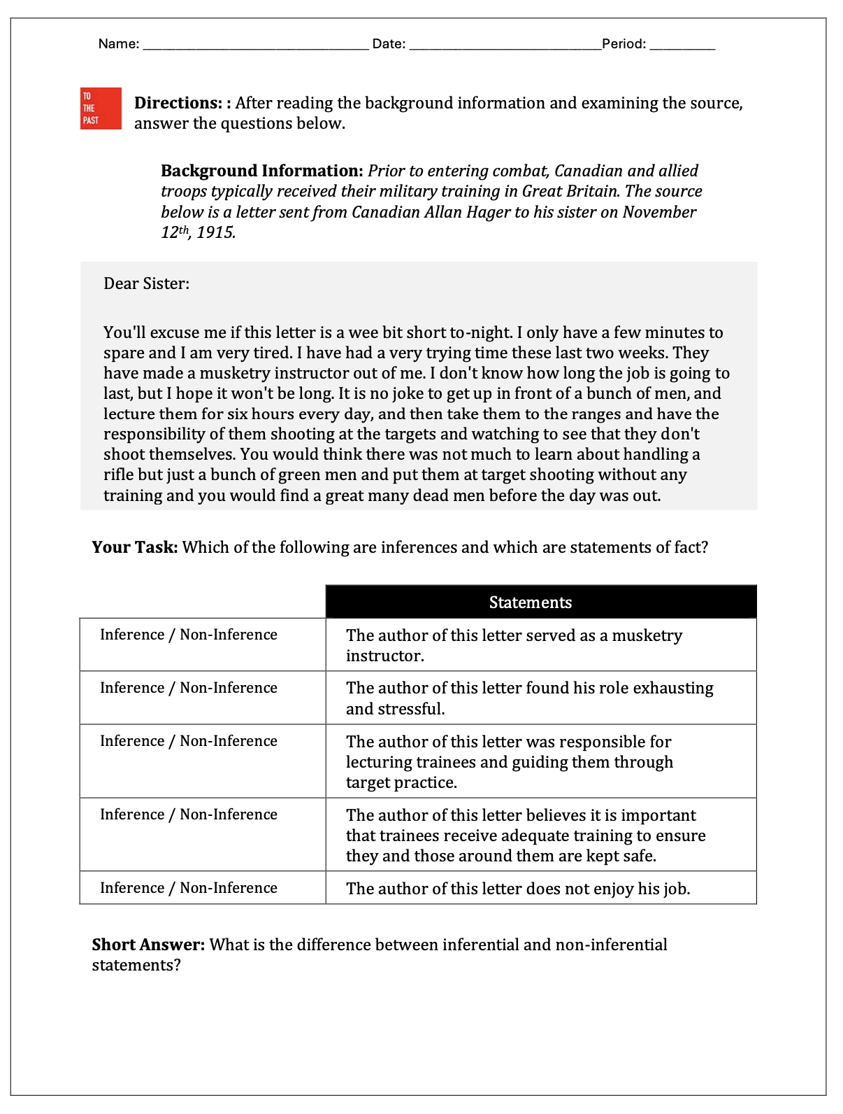 Inference Making: Fact vs Inference – Hager